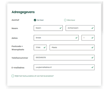 Afleveradres van de graszoden